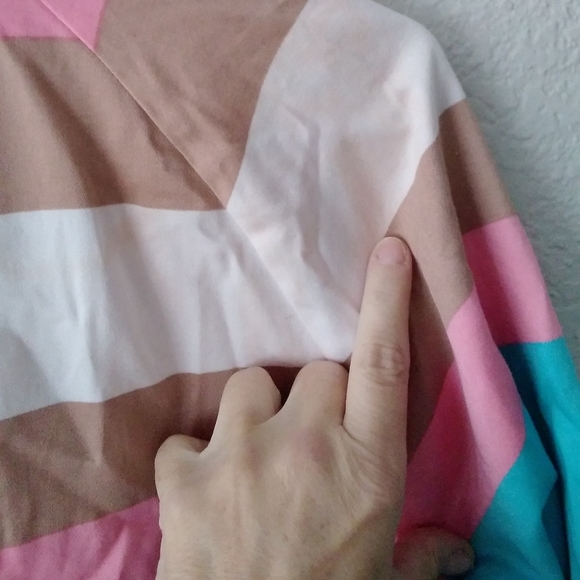 Vintage short trench coat multi stripe rainbow Giancarlo Ferrari collar lined lg - Picture 6 of 9